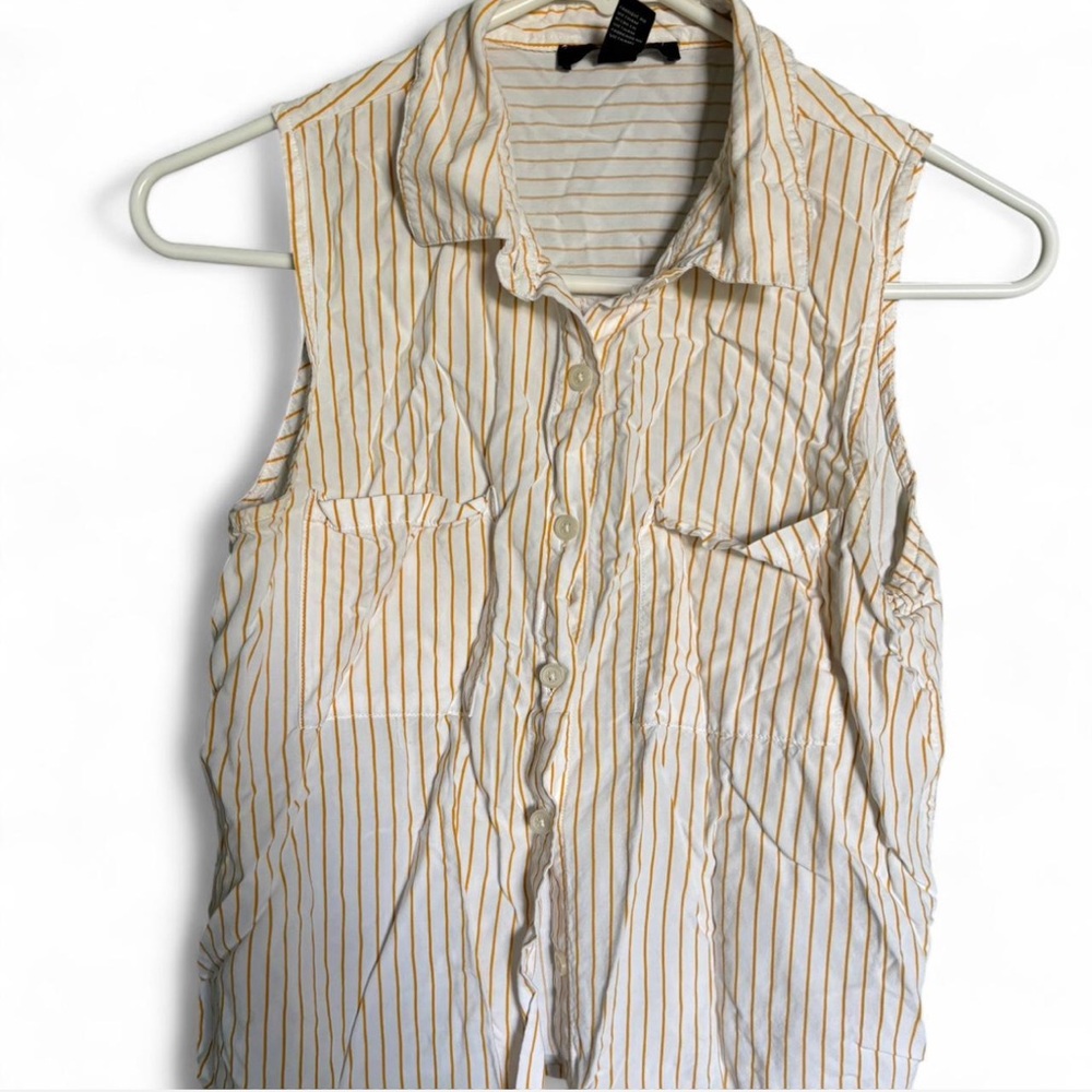 Forever 21 Orange and White Striped Top